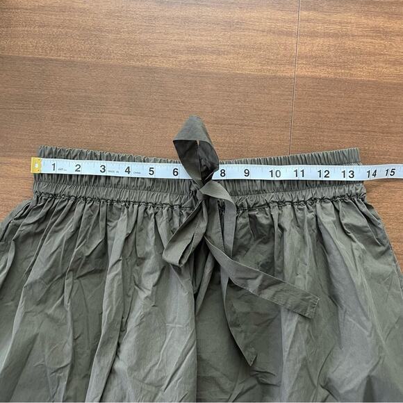 Lee Mathews | Women’s Annie Skirt Olive Green Juniper Pull-On Drawstring Tiered - Picture 7 of 10